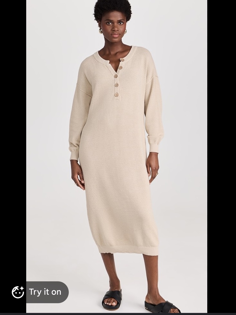FP beach hailee midi sweater dress XS cream